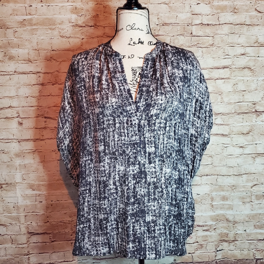 Vince Dolman Cap Sleeve Silk Blouse Sz L EUC